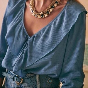 Sezane Silk Blouse Size 34